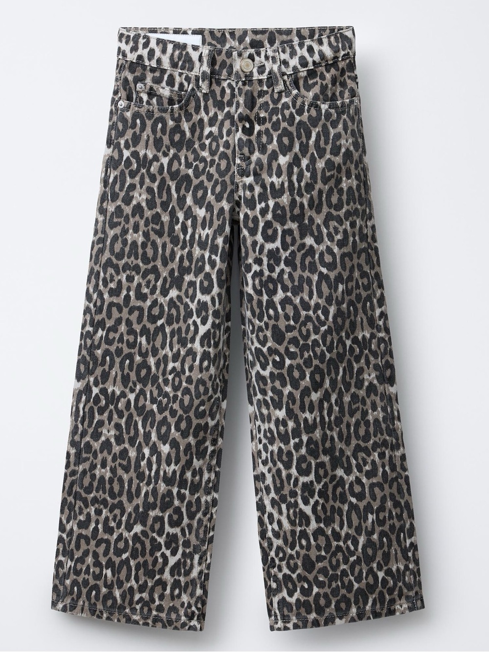 Zara Black & Cream Leopard Print Jeans